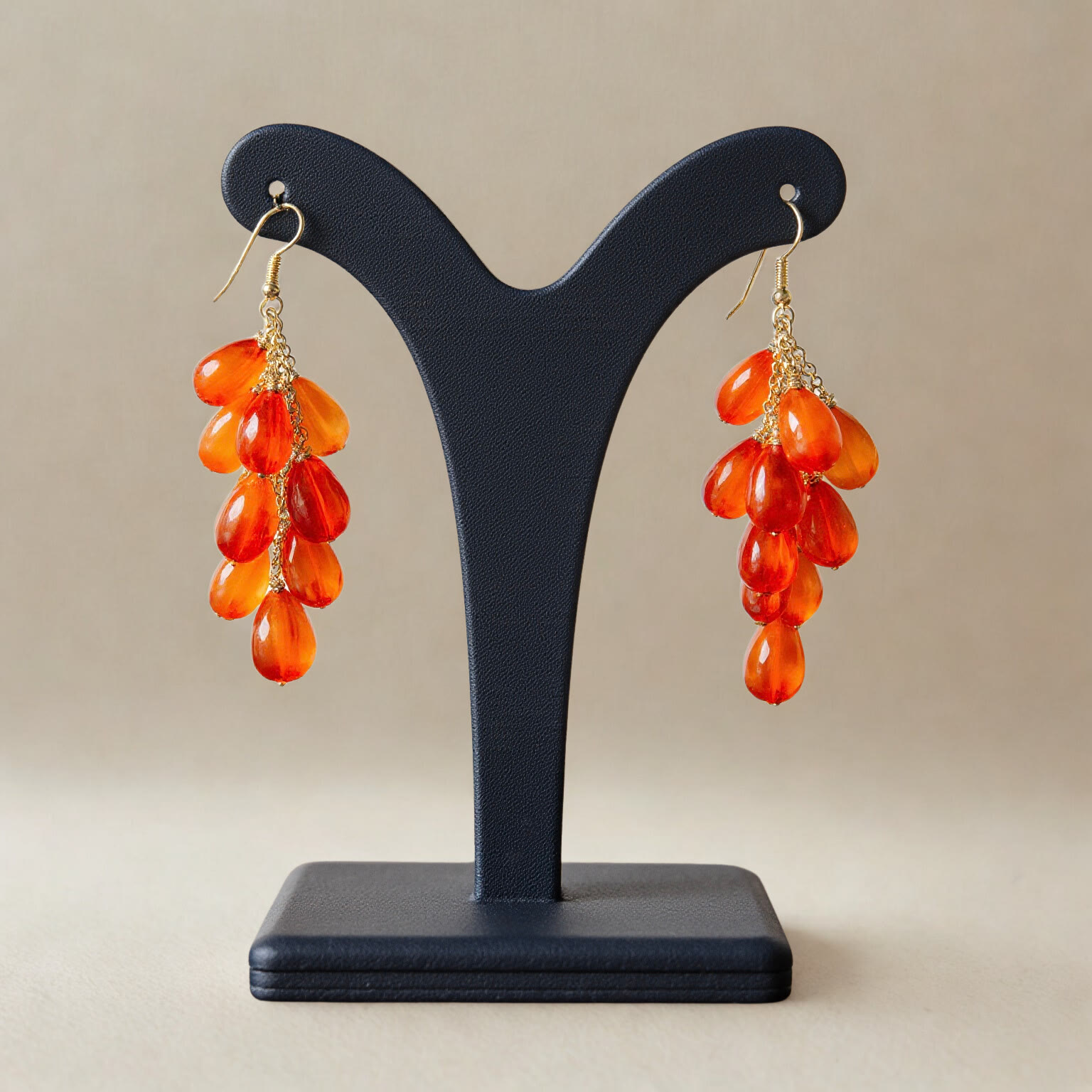 Boucles d'oreilles en perles orange, Les Favorites by Carine Michel