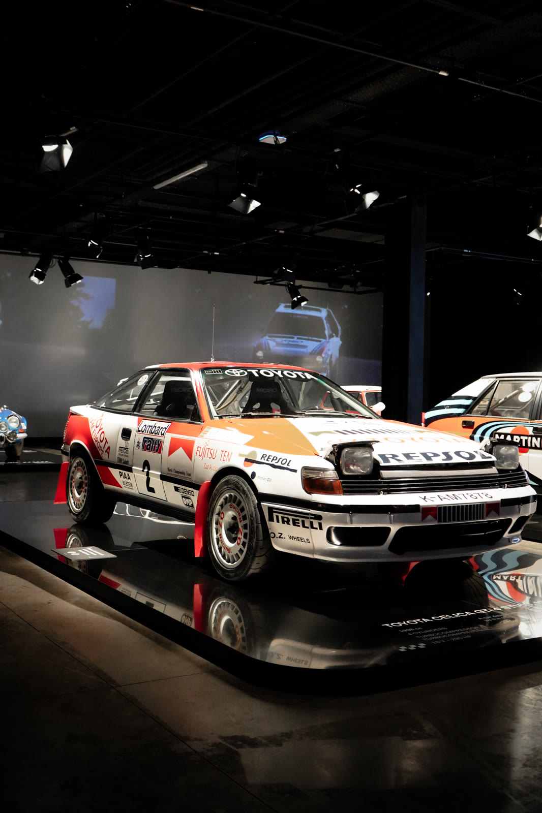 Historic rally car on display, Galleria 610
